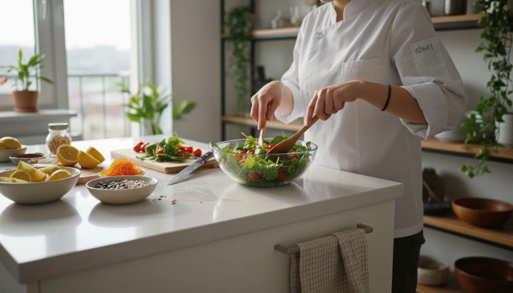 Pregătim un meniu proaspăt într-o bucătărie plină de lumină