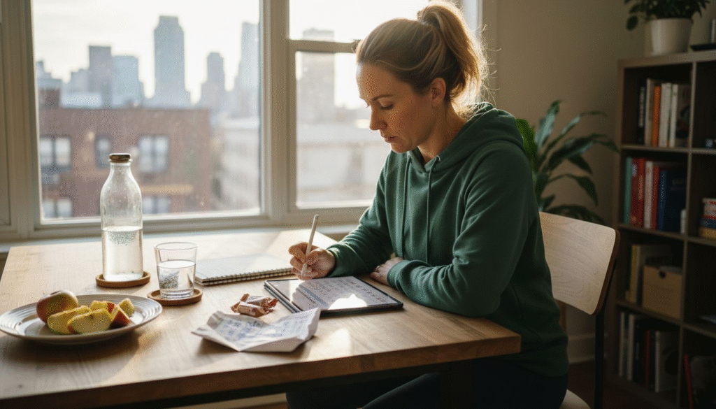 Nutrition coach filling personalized nutrition checklist